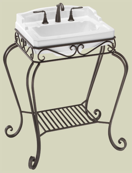Single Sink Pedestals | Bath Sink Consoles |Wrought Iron Stands