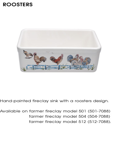 Farmer Sink Kitchen on Roosters Design Fireclay Farmer Sink Sink 501 Sink 504 Sink