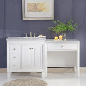 Featured image of post Double Sink Vanity With Makeup Area - These mirrors are usually large enough to make them very useful for.