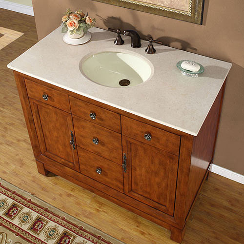42-inch Cortland Vanity | Single Sink Vanity | Chestnut Wood Finish