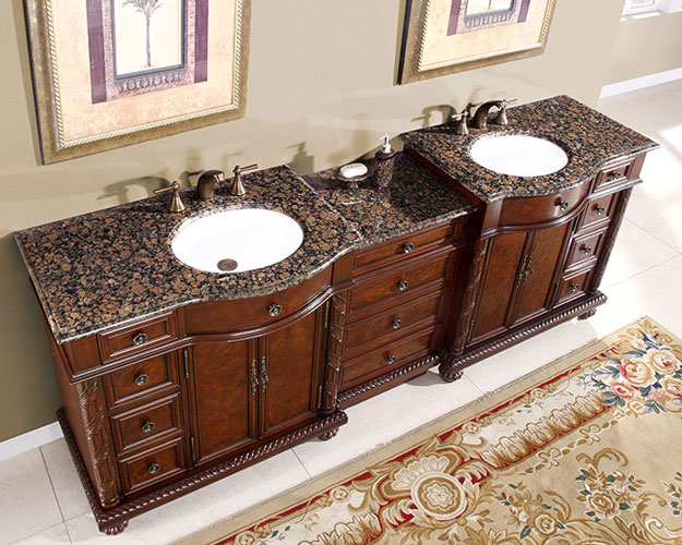 90-Inch Marley Vanity | Extra Large Sink Chest | 90-inch Double Vanity