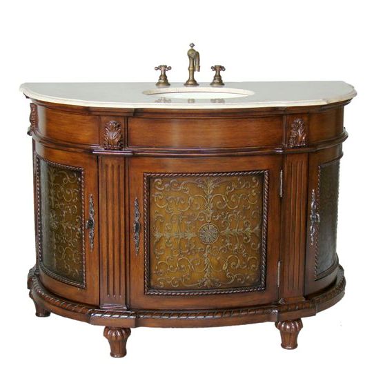 48 Inch Hope Vanity Half Moon Vanity Cherry Finish Cabinet