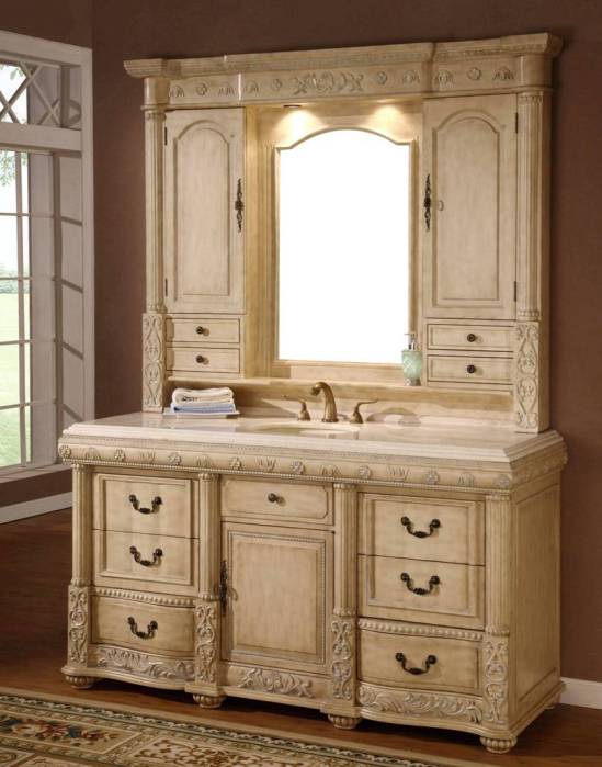 64 Inch Genesis Vanity Single Sink Vanity Vanity With Hutch