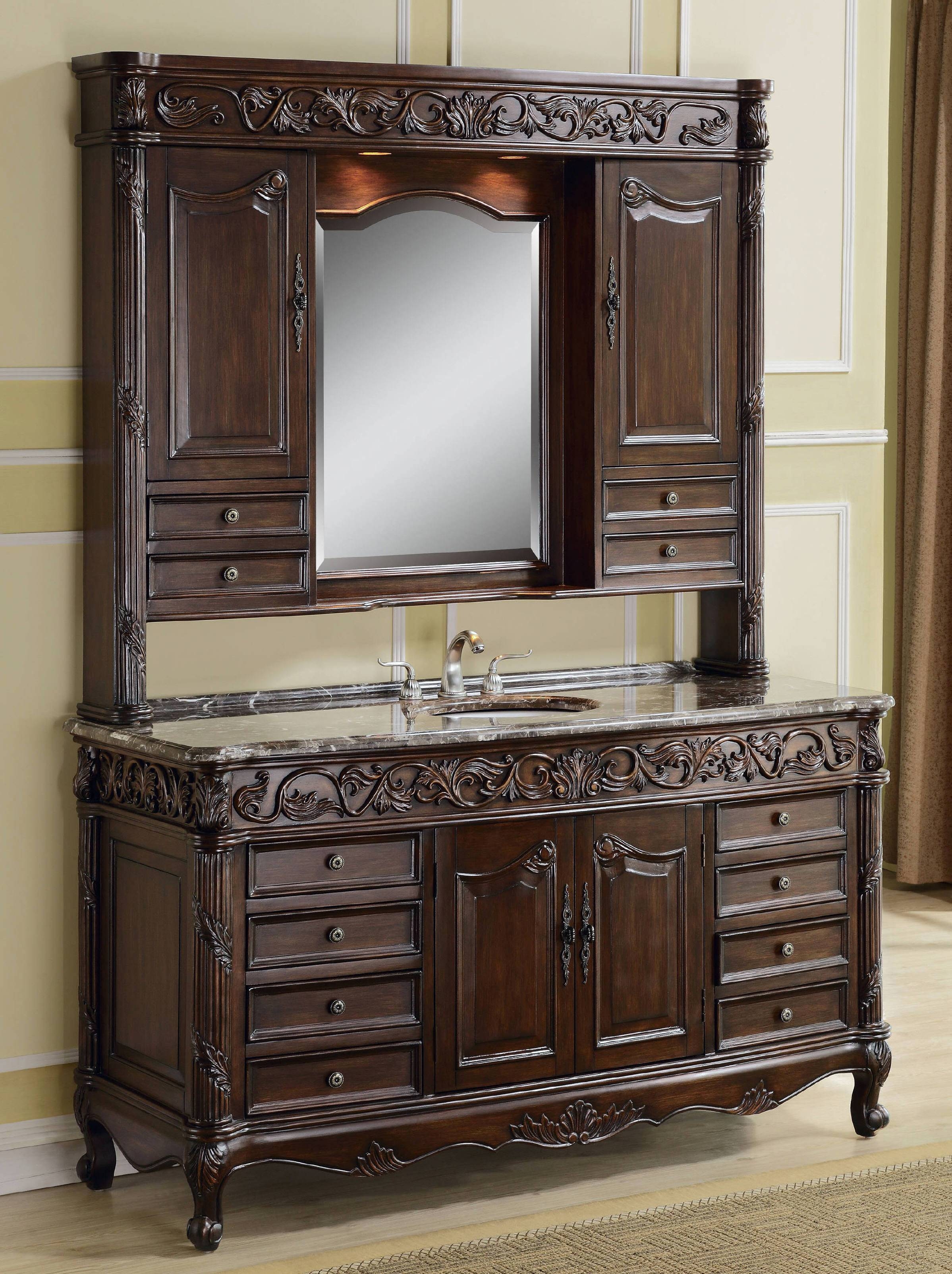 65in Kessler Vanity Vanity With Hutch Antique Reproduction Furniture 65in Kessler Vanity Vanity With Hutch Antique Reproduction Furniture